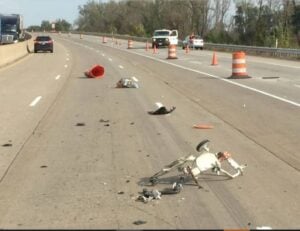 Accident scene on I-65 in Indiana